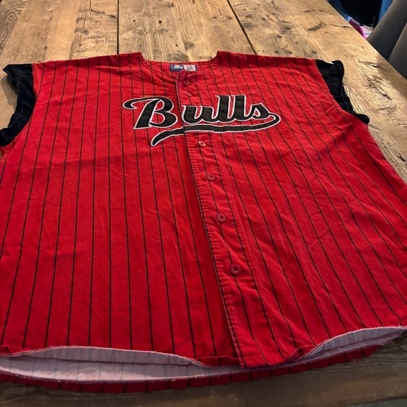 Vintage STARTER 90s Chicago Bulls Pinstripe Baseball Jersey 
Men’s XXL - Picture 7 of 13